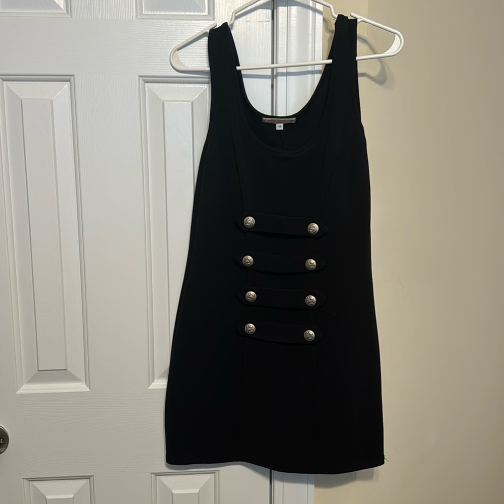 Black button dress
